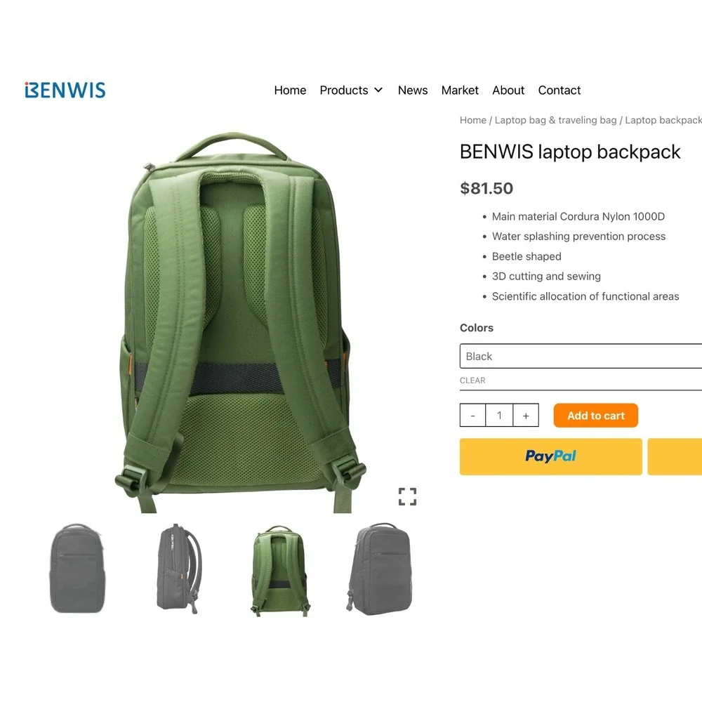 BENWIS Laptop Backpack - Multiple Compartments - Army Green New $81 MSRP